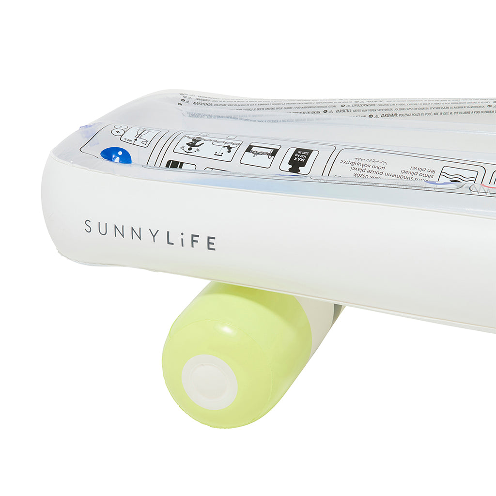 Sunnylife Inflatable Mattress, Skateboard - Blue/Lime - Ages 6 and Up