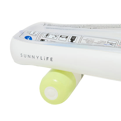 Sunnylife Inflatable Mattress, Skateboard - Blue/Lime - Ages 6 and Up