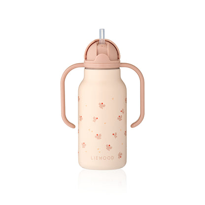 Liewood Kimmie Water Bottle with Handle 250 ml - Mini Butterfly/ Apple Blossom