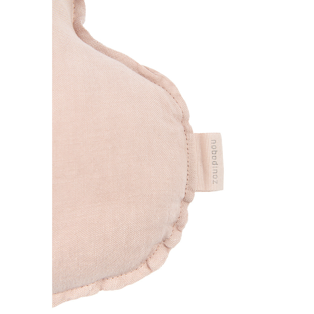 Nobodinoz Sky Pillow, Washed French Linen, Bird Embroidery - Mauve Pink