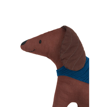 Nobodinoz Toby Dog Cushion in Linen, Prune