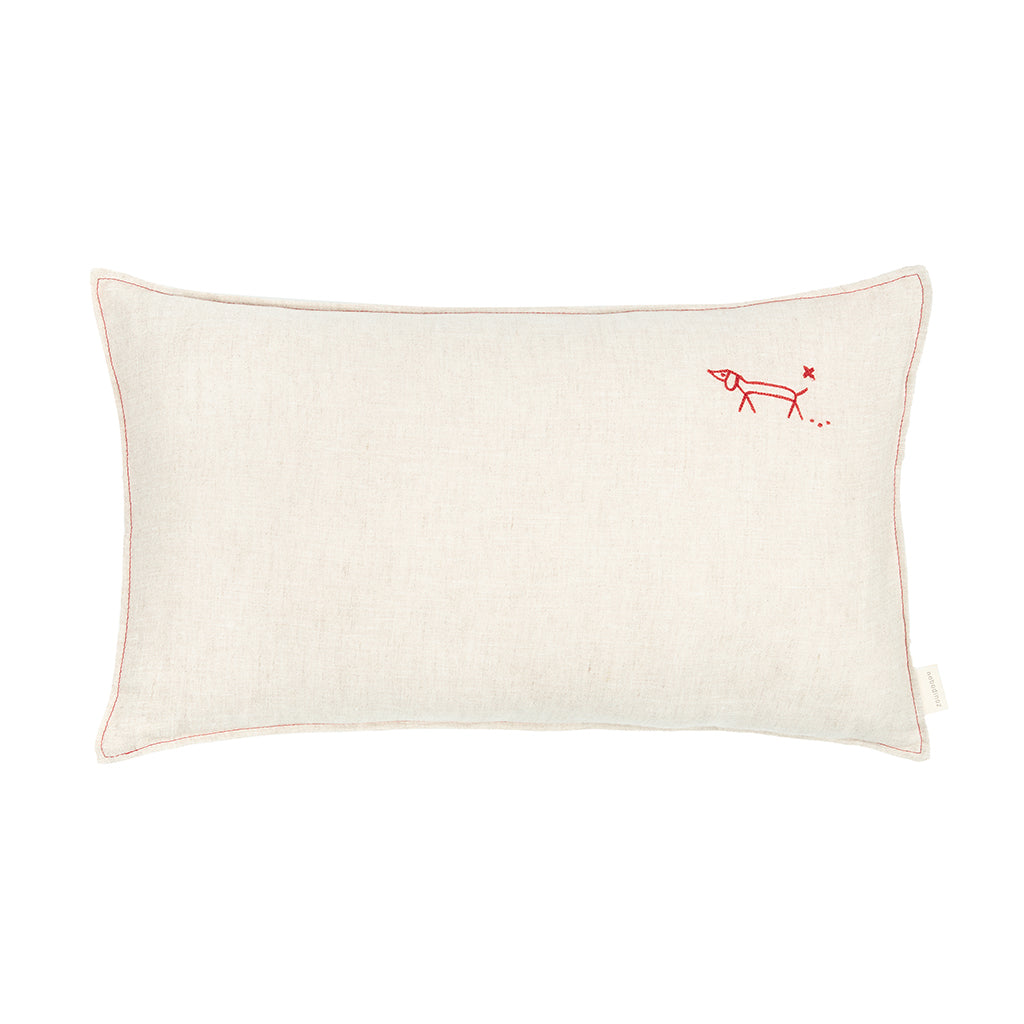 Nobodinoz Cushion, Washed French Linen, 50 x 30 cm - Greige