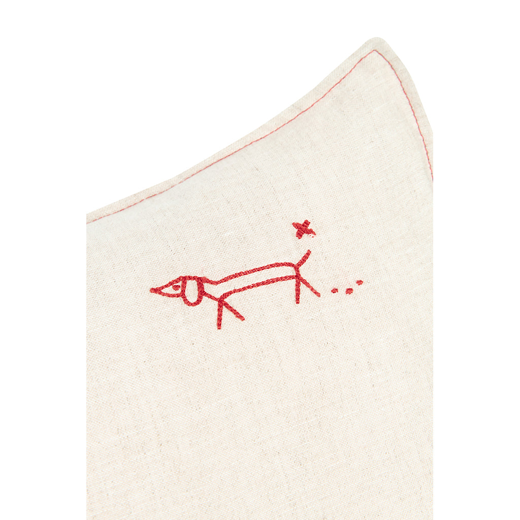 Nobodinoz Cushion, Washed French Linen, 50 x 30 cm - Greige