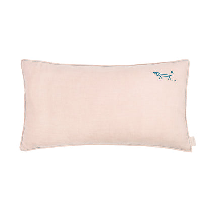 Nobodinoz Cushion, Washed French Linen, 50 x 30 cm – Mauve Pink