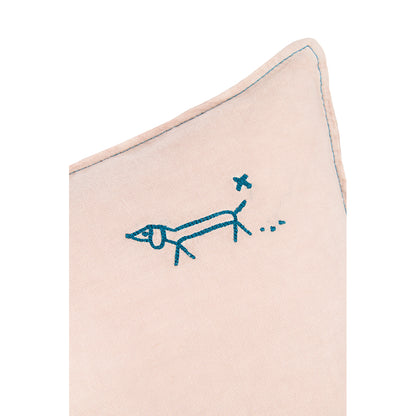 Nobodinoz Cushion, Washed French Linen, 50 x 30 cm – Mauve Pink