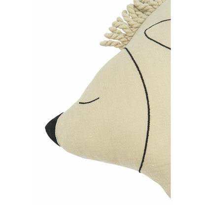 Nobodinoz Enzo Hedgehog Pillow, Washed Linen, Green Tea
