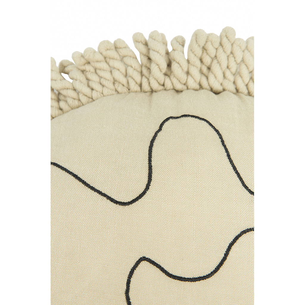 Nobodinoz Enzo Hedgehog Pillow, Washed Linen, Green Tea