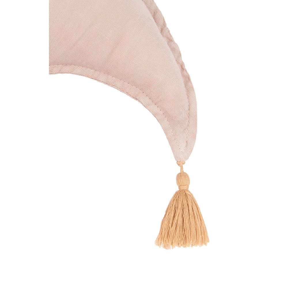 Nobodinoz Moon Cushion, Washed French Linen - Mauve Pink