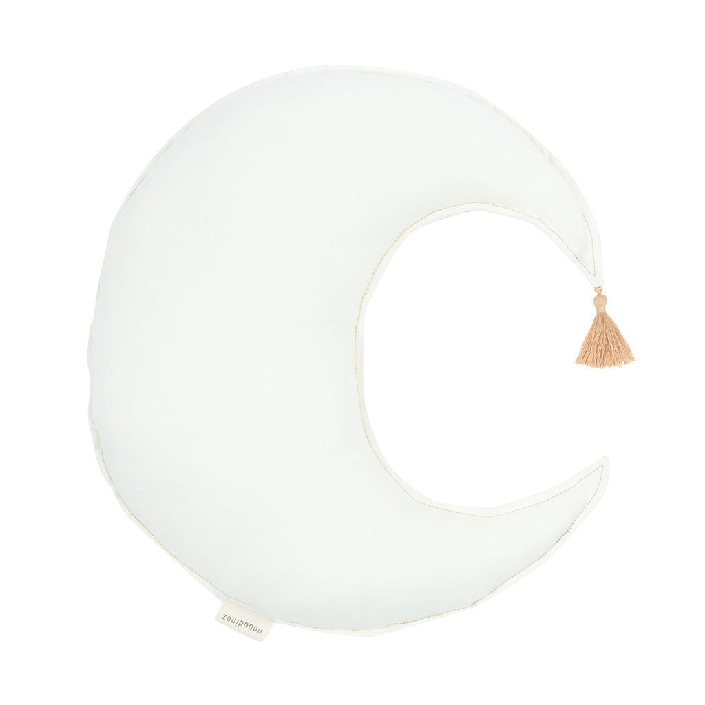 Nobodinoz Moon Cushion, Washed French Linen - Off White