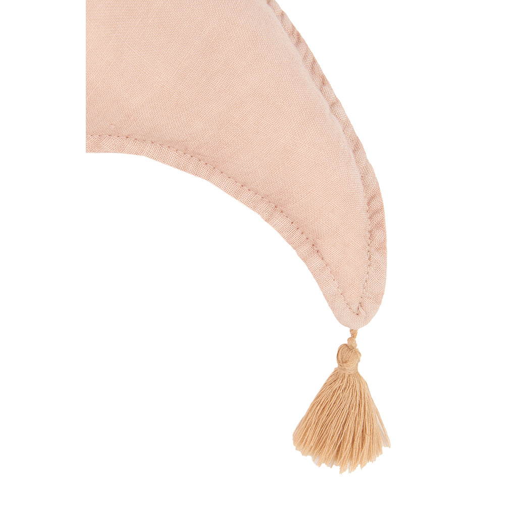Nobodinoz Moon Cushion, Washed French Linen - Powder Pink