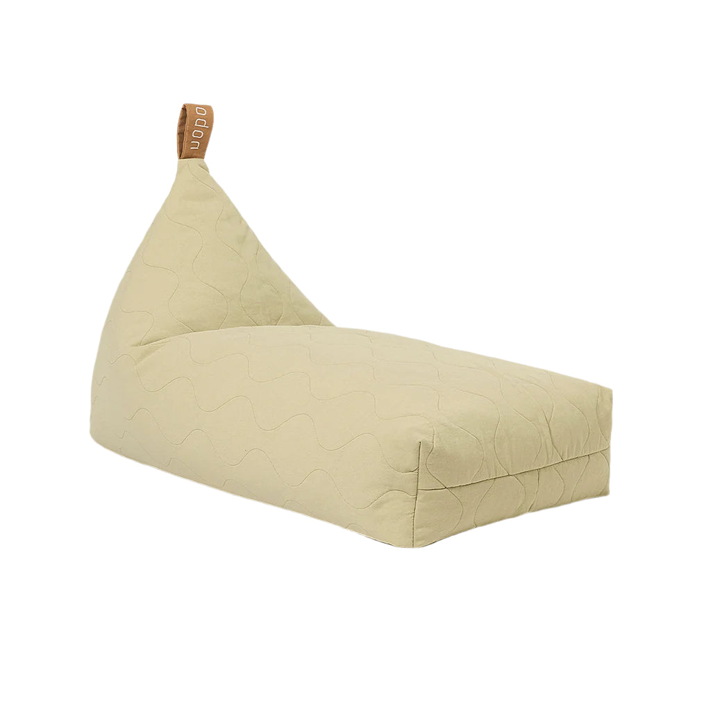 Nobodinoz Quilted Long Bean Bag Chair, L1NO - Green Tea