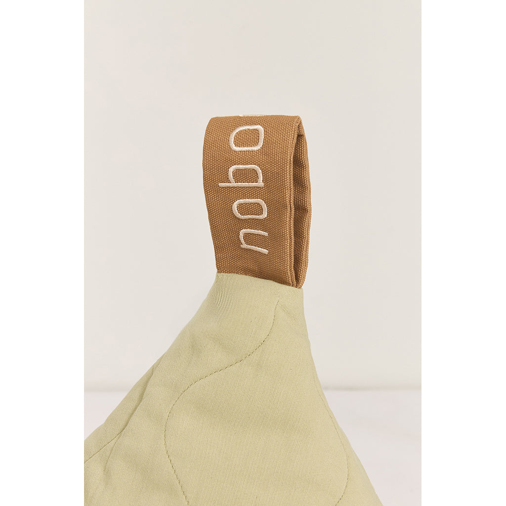 Nobodinoz Quilted Long Bean Bag Chair, L1NO - Green Tea