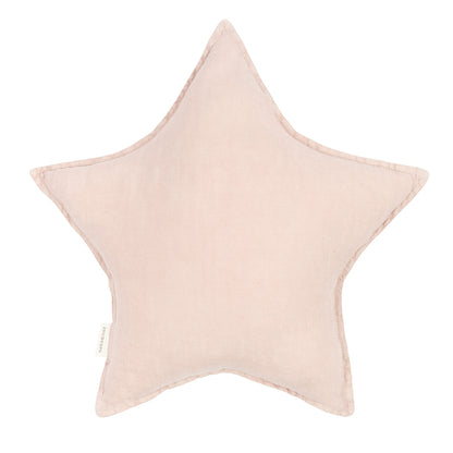 Nobodinoz Star Cushion, Washed French Linen - Mauve Pink