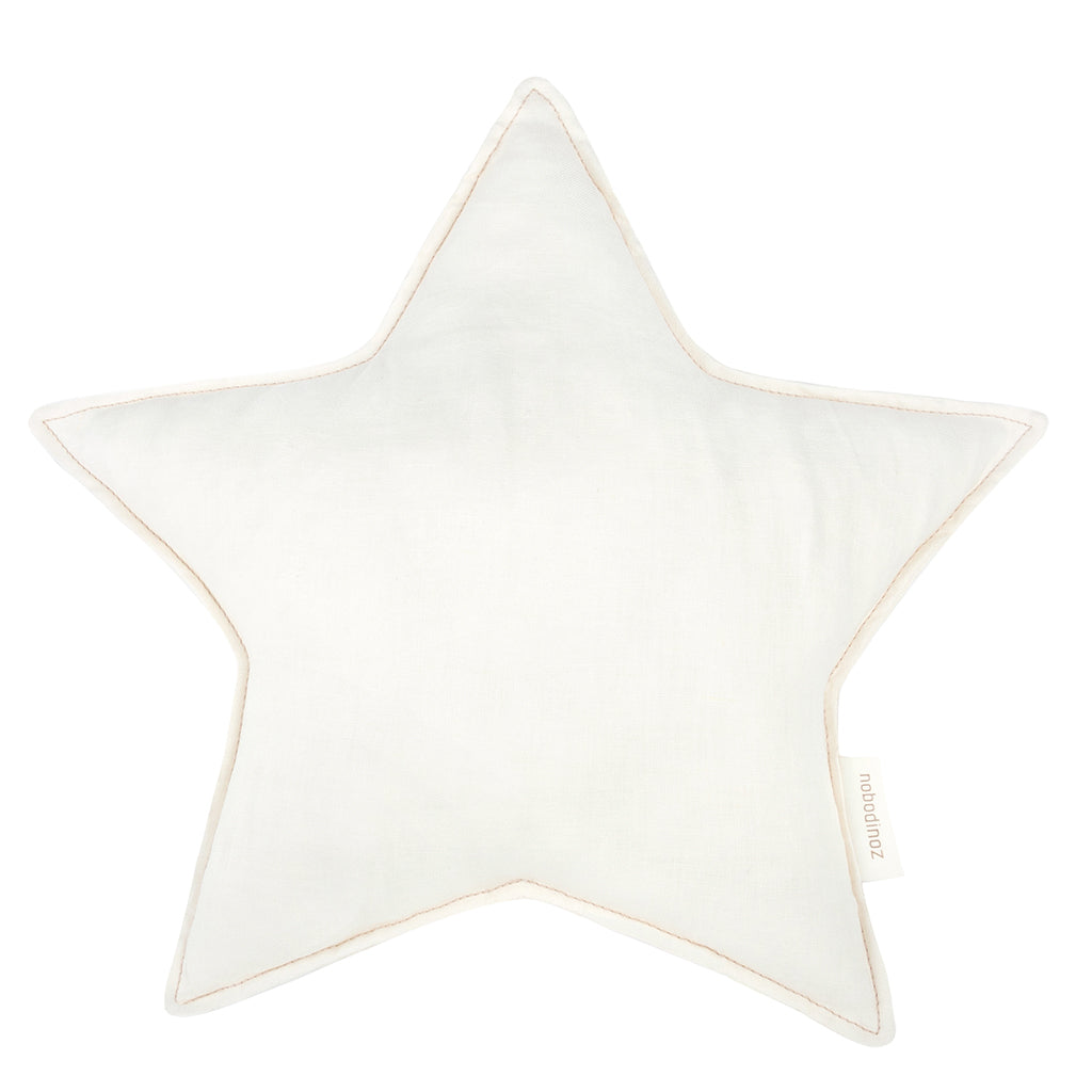 Nobodinoz Star Pillow, Washed French Linen - Off White