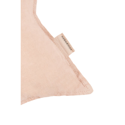 Nobodinoz Star Cushion, Washed French Linen - Powder Pink