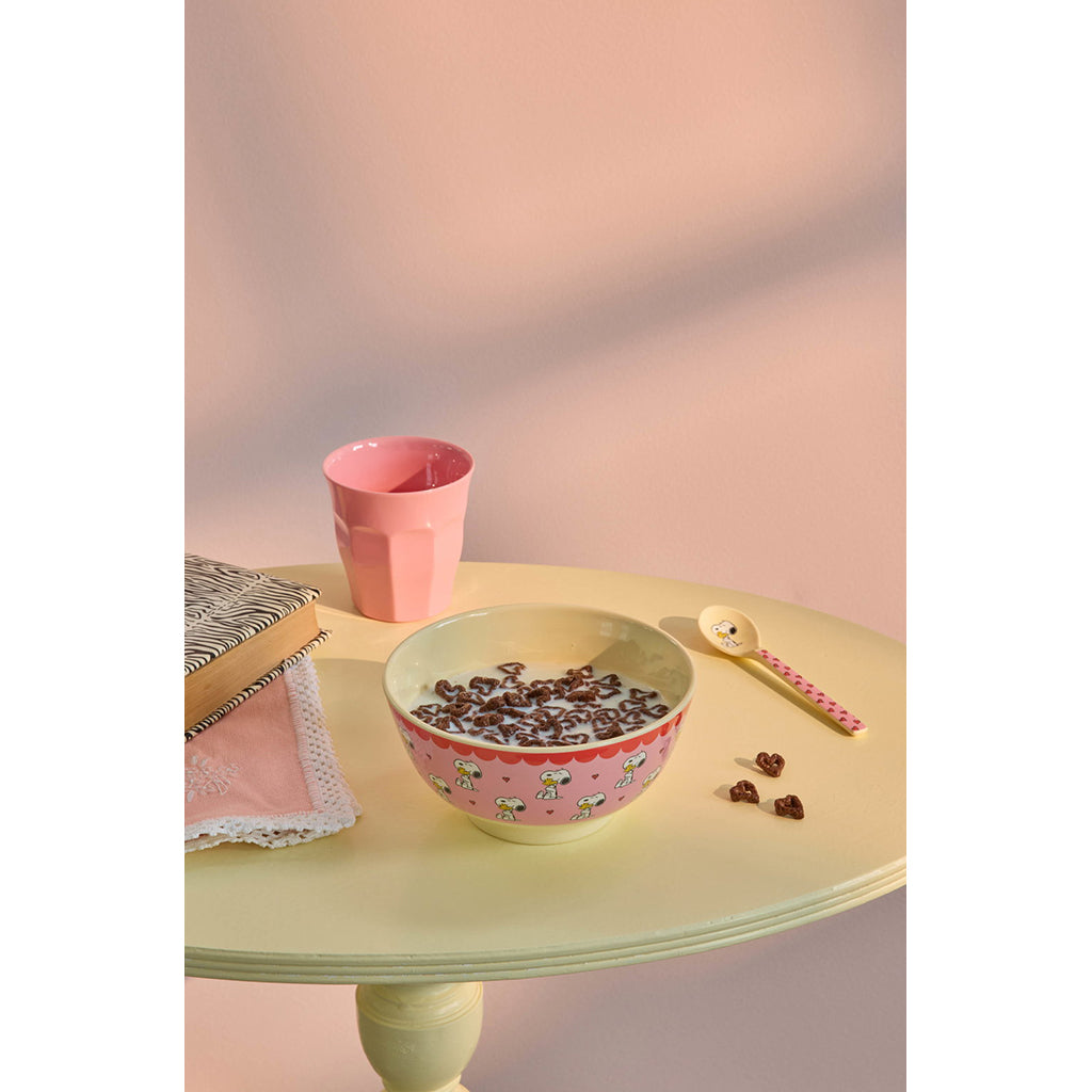 Rice Melamine Bowl, Medium, Snoopy - Pink