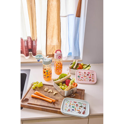Rice Plastik drikkedunk, Pink ABC print