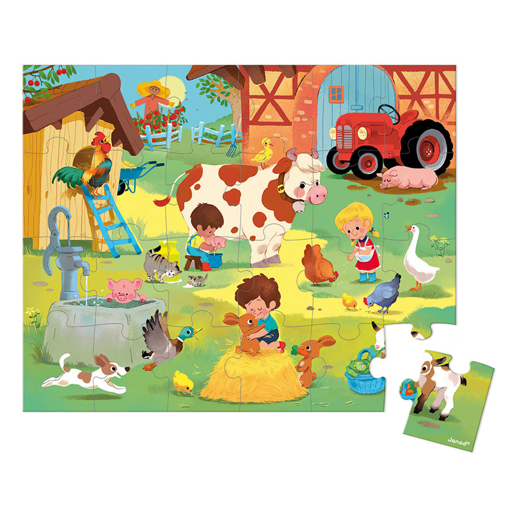Janod Puzzle, A Day on the Farm - 24 Pieces