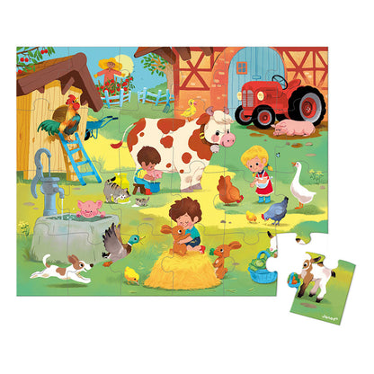 Janod Puzzle, A Day on the Farm - 24 Pieces