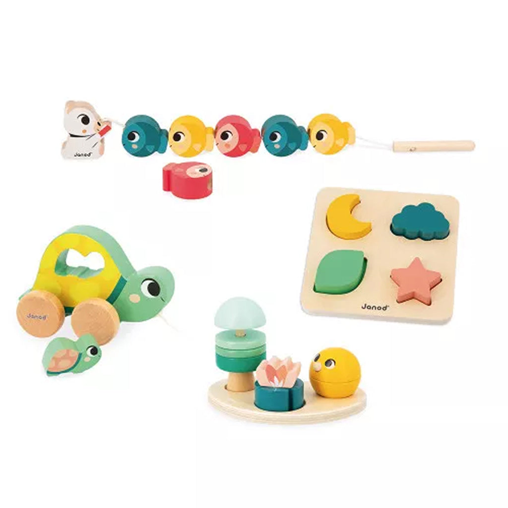 Janod Baby Toys, Set of 4 Sensory Toys - From 18 Months