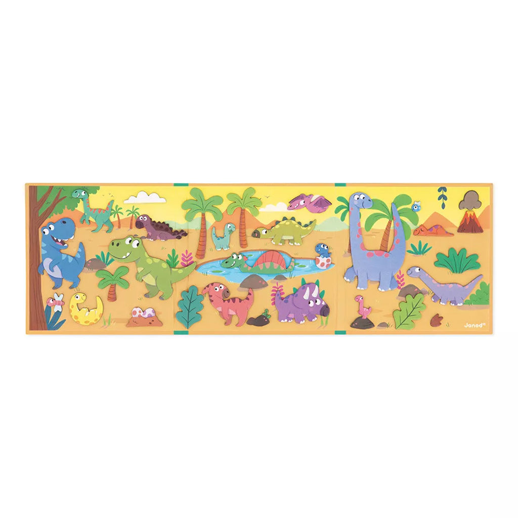 Janod Magnetic Book – Dinosaurs, 30 pcs.
