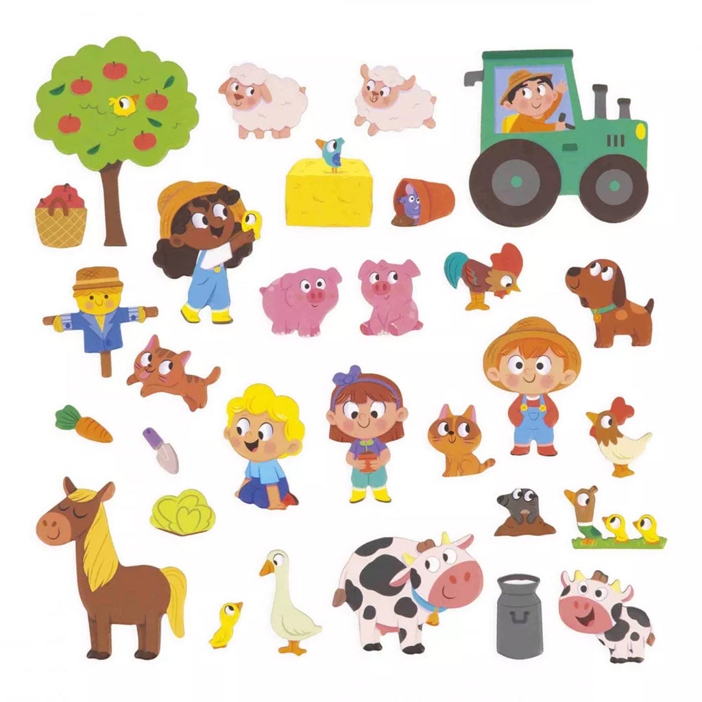 Janod Magnet Book, 30 pcs. Farmyard