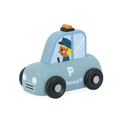 Janod Wooden Toy Car, Police Car