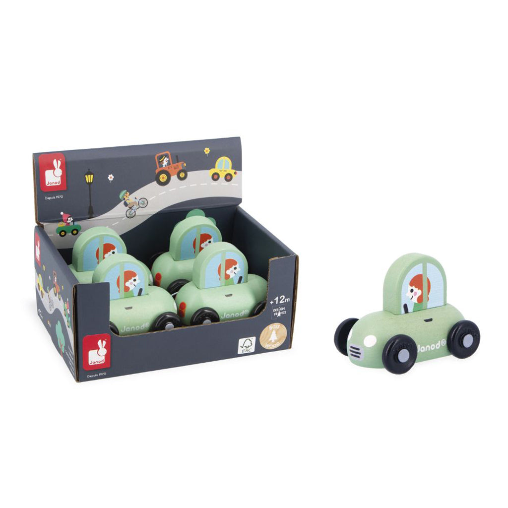 Janod Wooden Toy Car, Passenger Car
