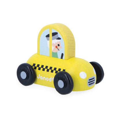Janod Wooden Taxi Toy Car