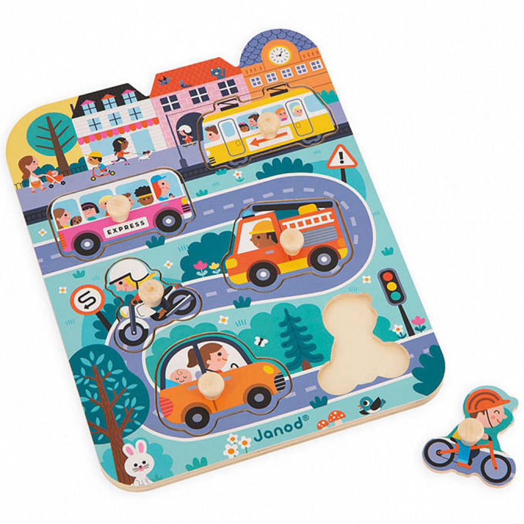 Janod Wooden Puzzle, In the City - 6 Pieces