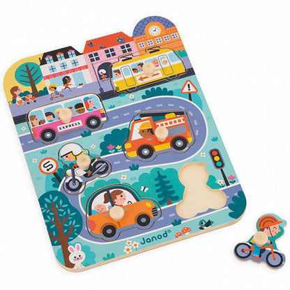 Janod Wooden Puzzle, In the City - 6 Pieces