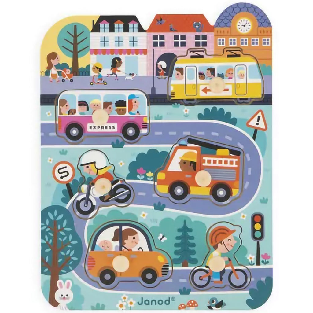 Janod Wooden Puzzle, In the City - 6 Pieces