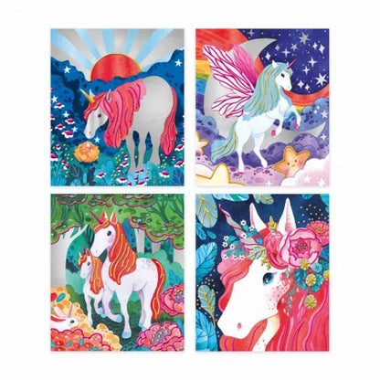 Janod Craft Set, Mal Pearl-Shimmering 3D Patterns - Unicorns