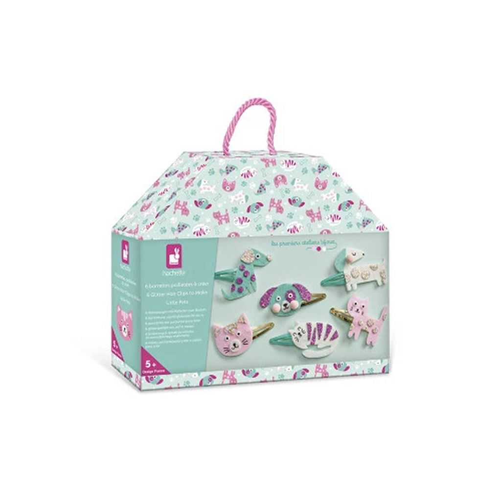 Janod Creative DIY Glitter Hairclips, Little Pets