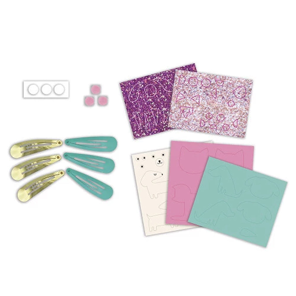 Janod Creative DIY Glitter Hairclips, Little Pets