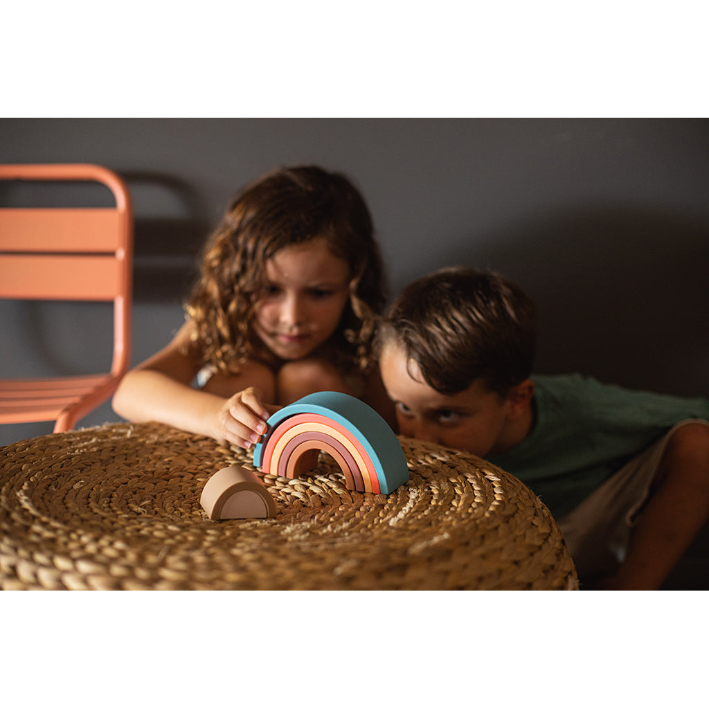 Little L, Silicone Baby Toy, Rainbow - Brown and Greenish Shades