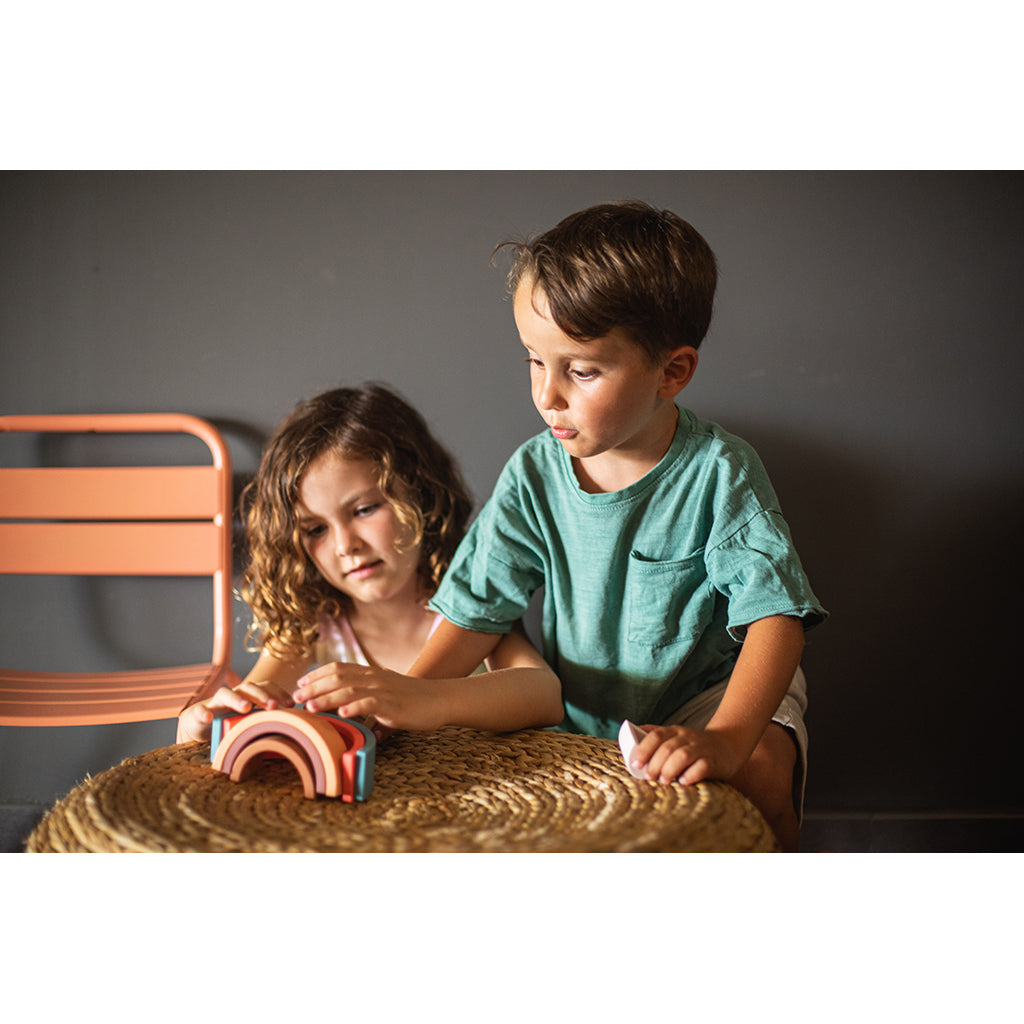 Little L, Silicone Baby Toy, Rainbow - Brown and Greenish Shades