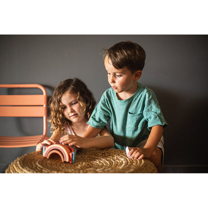 Little L, Silicone Baby Toy, Rainbow - Brown and Greenish Shades