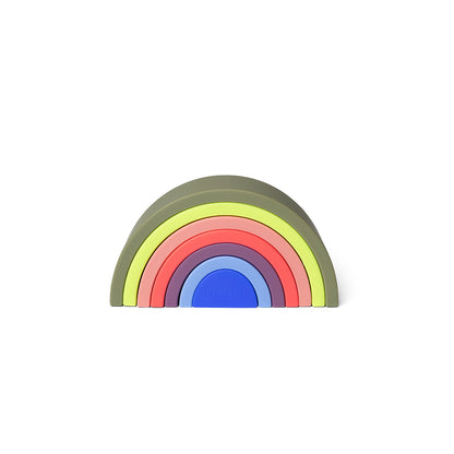 Little L Silicone Baby Toy, Rainbow - Shades of Green, Pink, and Blue