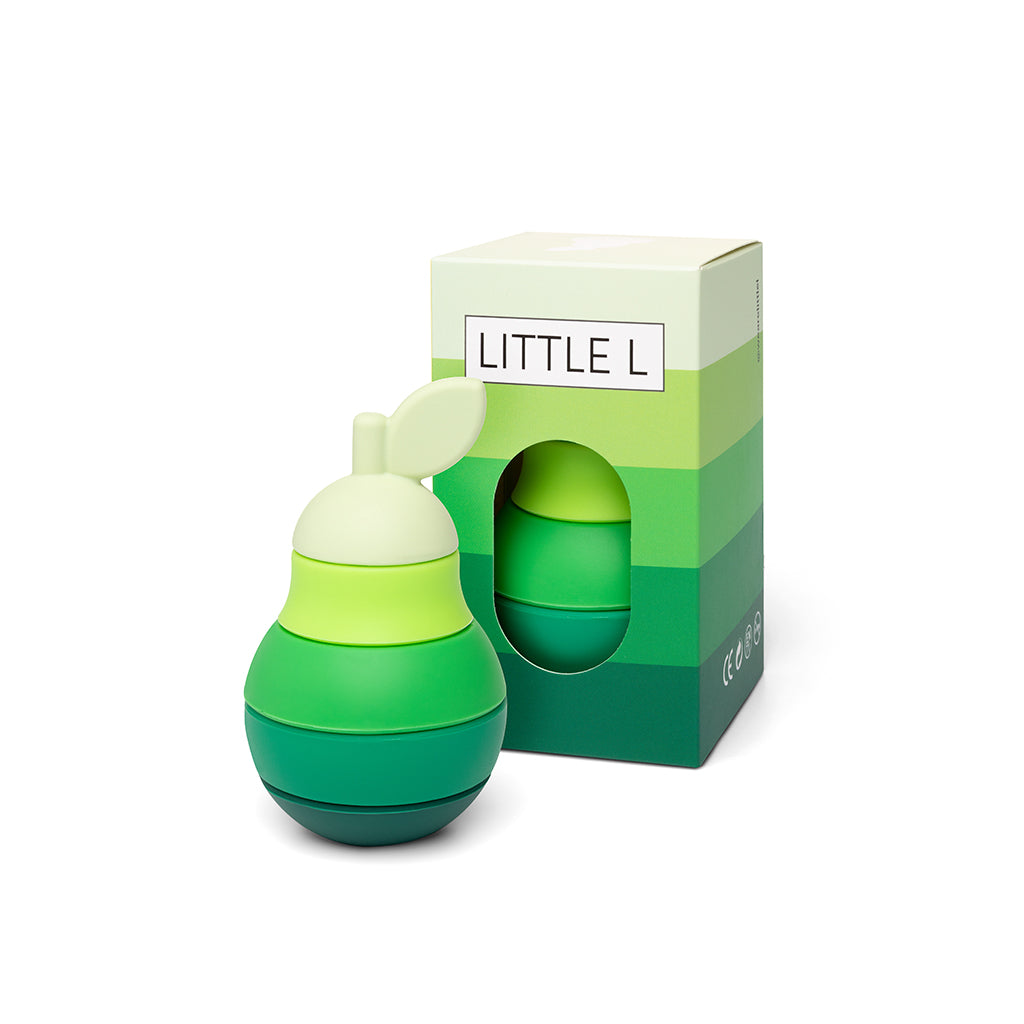 Little L, Baby Toy, Stacking Pear - Shades of Green