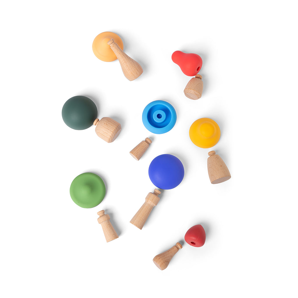Little L, Colorful Wooden and Silicone Mushrooms for Babies