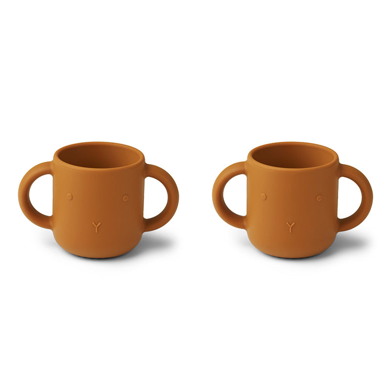 Liewood Gene Silicone Drinking Cup, 2-Pack - Rabbit Mustard