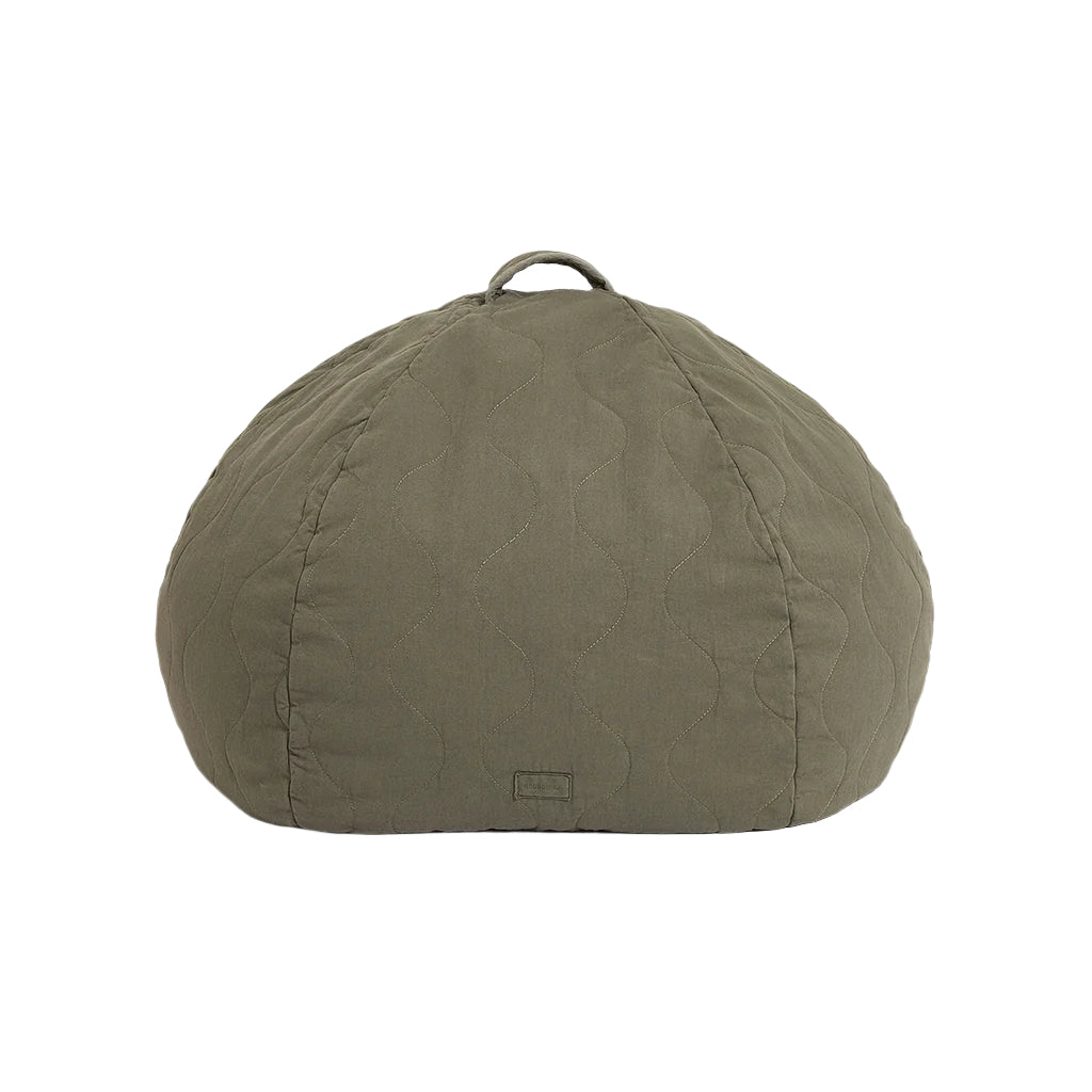 Nobodinoz Quilted Round Beanbag, Landscape - Vetiver