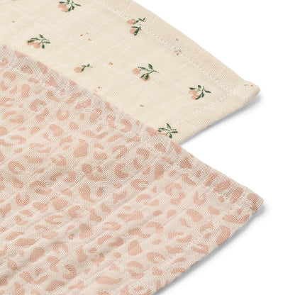 Liewood stofbleer, Lewis muslin 2-pak - Mini leo / Mini peach Mix