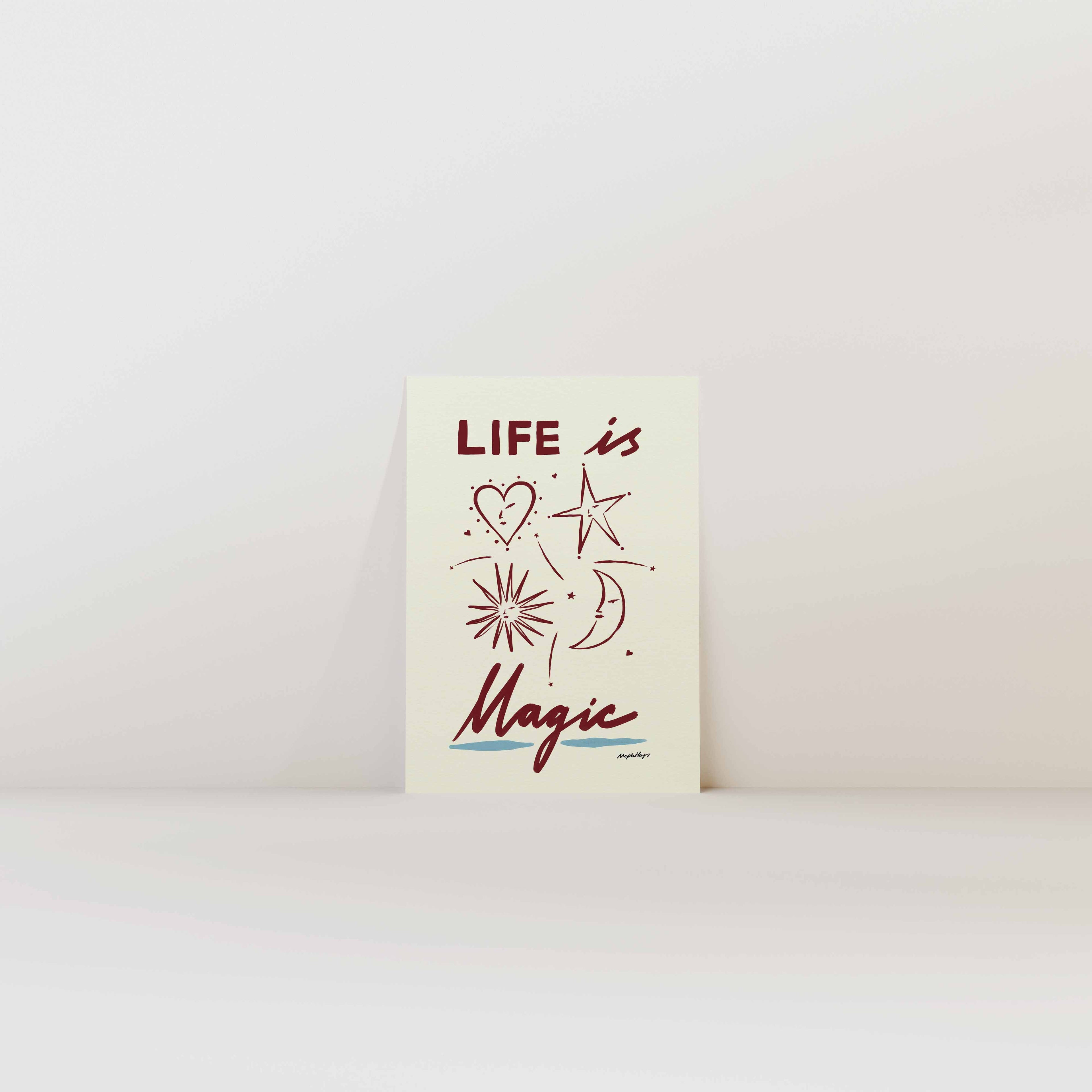 Nephthys Illustrated Poster, Life is Magic - A4