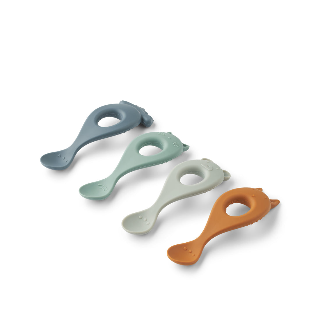 Liewood Liva Spoon Set, 4 pcs. - Whale Blue Multi Mix