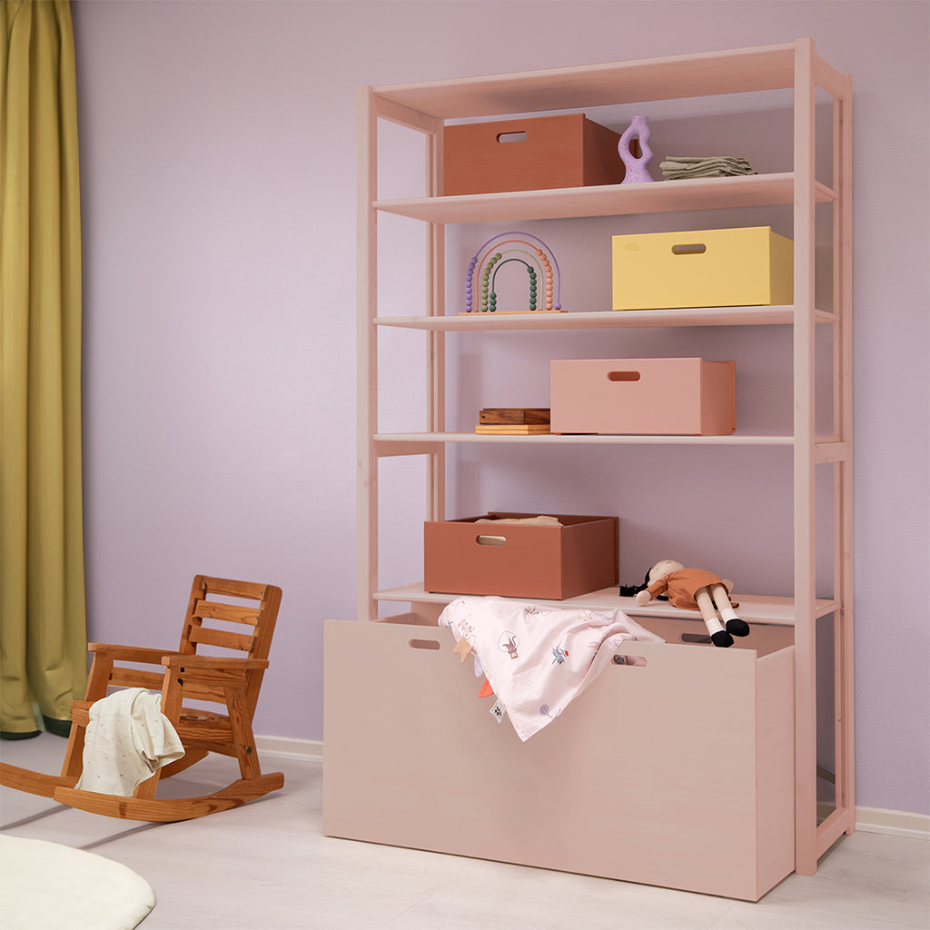 By Aulum Lodbjerg Step Bookcase with Storage Box, H: 179 / H: 198 x W: 113 cm – Blush