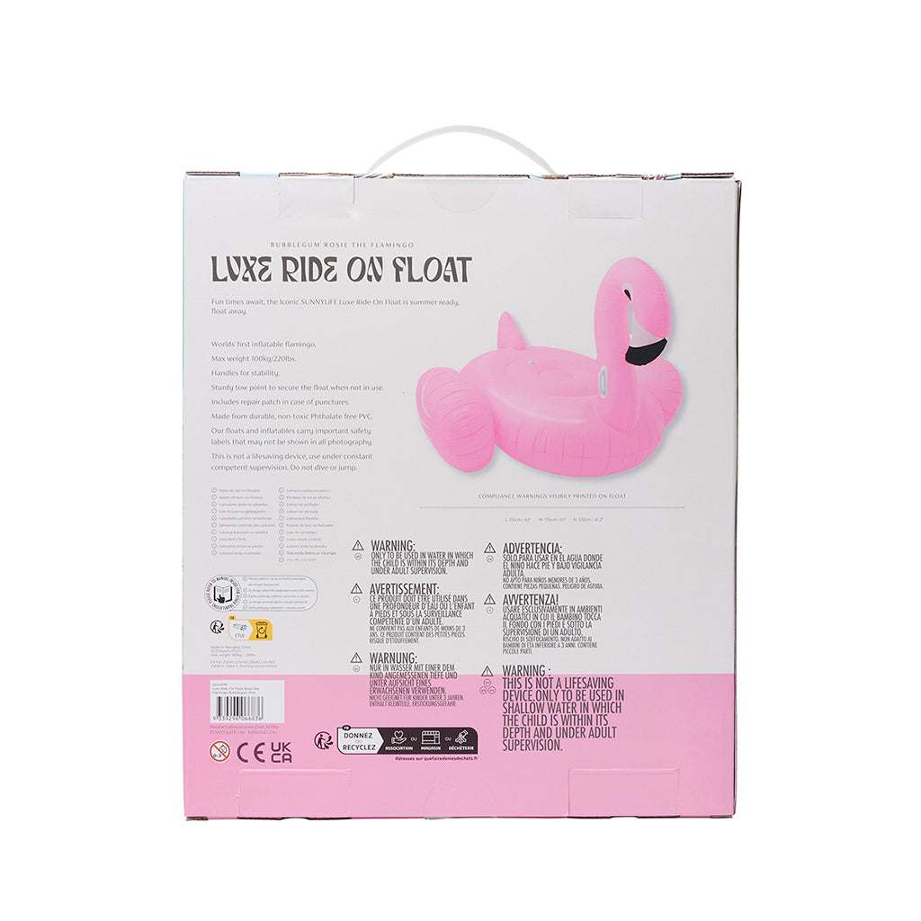 Sunnylife Pool Float, Flamingo-Inflatable Rosie Bubblegum Pink - Suitable for Ages 6 and Up