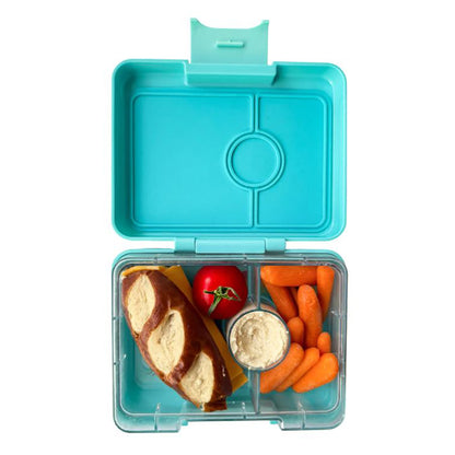 Yumbox Lunchbox with 3 Compartments, Snack - Miami Aqua / Rainbow