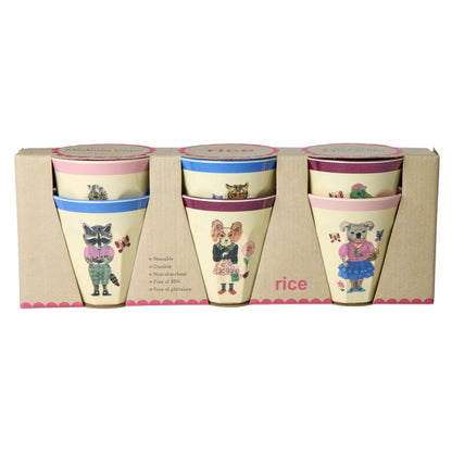 Rice Melamine Cups, Multicoloured, Nathalie Lété Print, 6-Pack - Small